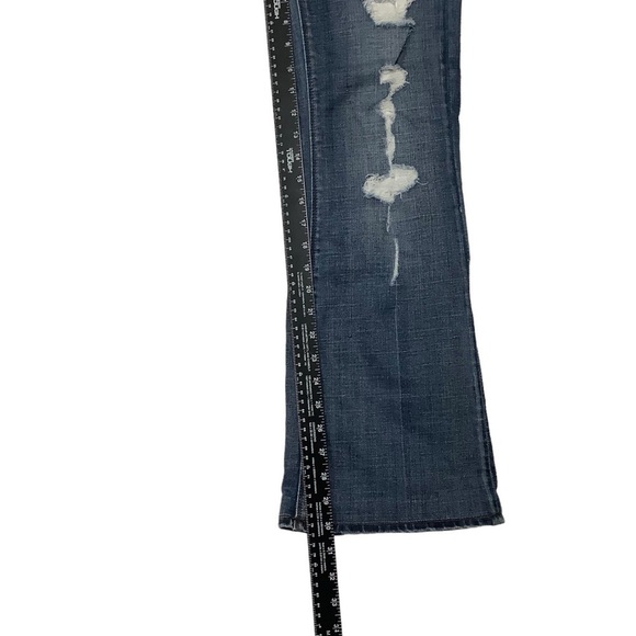 Cult of Individuality Jeans Sz 29 Bohemi Boot Cut Blue Distressed Thighs Hems - Picture 6 of 11